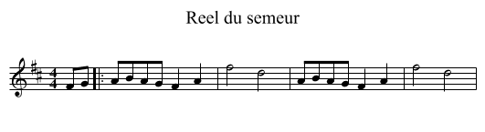 Reel du semeur - staff notation