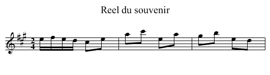 Reel du souvenir - staff notation