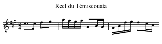 Reel du Témiscouata - staff notation