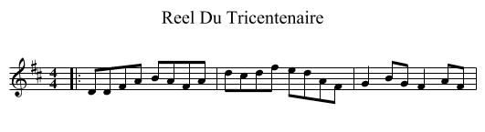 Reel Du Tricentenaire - staff notation
