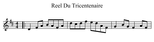 Reel Du Tricentenaire - staff notation