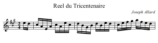 Reel du Tricentenaire - staff notation