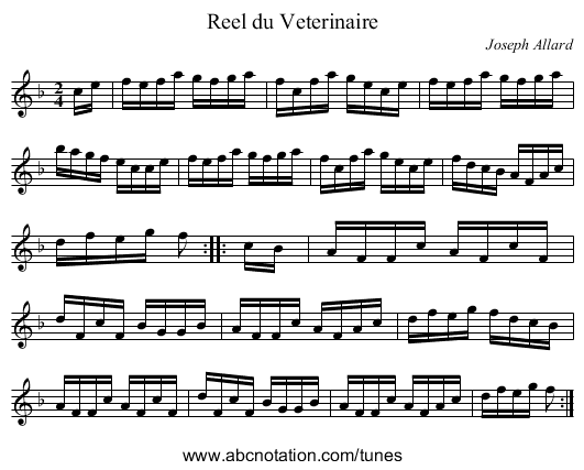 Reel du Veterinaire - staff notation