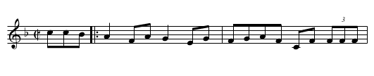 Reel en 'fa' à Andre Alain - staff notation