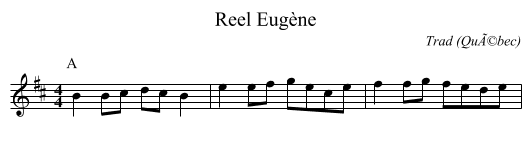 Reel Eugène - staff notation