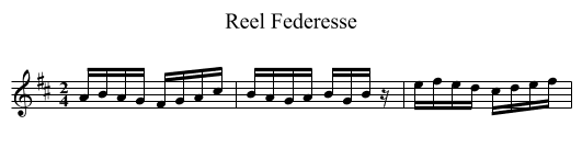 Reel Federesse - staff notation