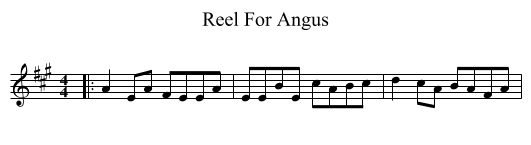 Reel For Angus - staff notation
