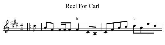 Reel For Carl - staff notation