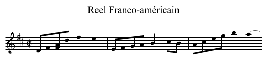 Reel Franco-américain - staff notation