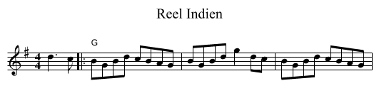 Reel Indien - staff notation