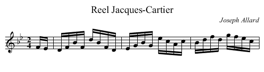 Reel Jacques-Cartier - staff notation