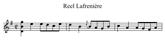 Reel Lafrenière - staff notation