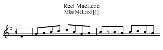 Reel MacLeod - staff notation