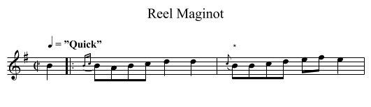 Reel Maginot - staff notation