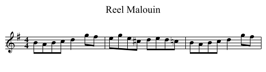 Reel Malouin - staff notation