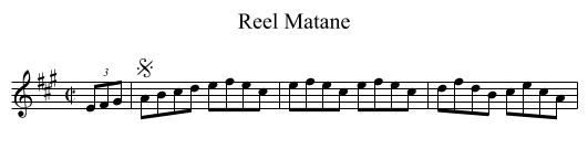 Reel Matane - staff notation