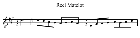 Reel Matelot - staff notation