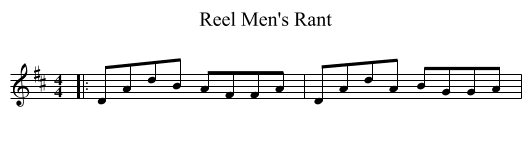 Reel Men's Rant - staff notation
