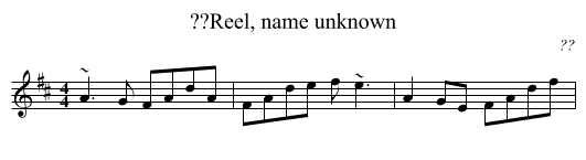 ??Reel, name unknown - staff notation