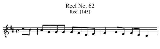 Reel No. 62 - staff notation