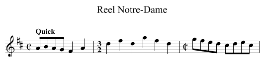 Reel Notre-Dame - staff notation