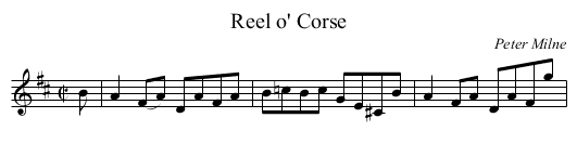 Reel o' Corse - staff notation