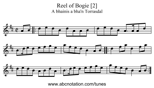 Reel of Bogie [2] - staff notation