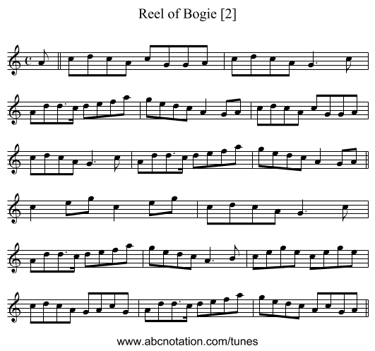 Reel of Bogie [2] - staff notation