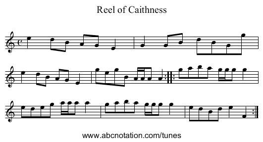 Reel of Caithness - staff notation