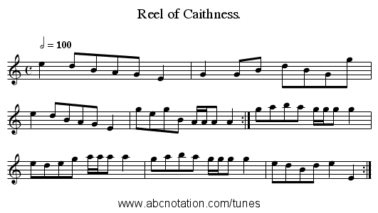 Reel of Caithness. - staff notation