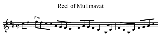 Reel of Mullinavat - staff notation