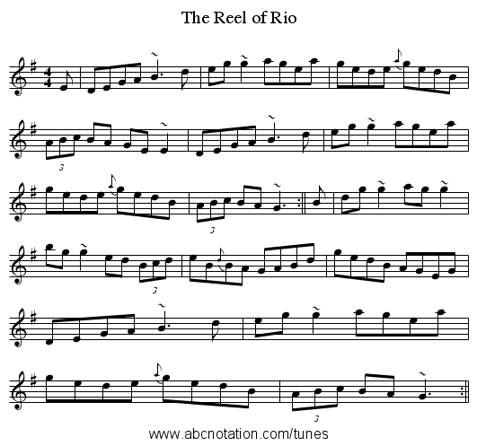 Reel of Rio, The - staff notation