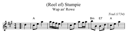 (Reel of) Stumpie - staff notation