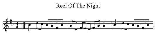 Reel Of The Night - staff notation