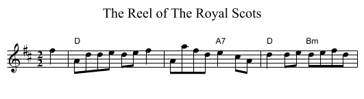Reel of The Royal Scots, The - staff notation