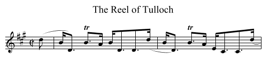 Reel of Tulloch, The - staff notation