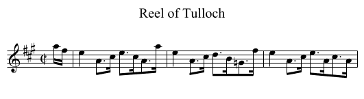 Reel of Tulloch - staff notation