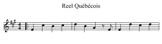 Reel Québécois - staff notation