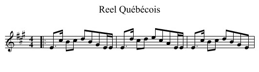 Reel Québécois - staff notation