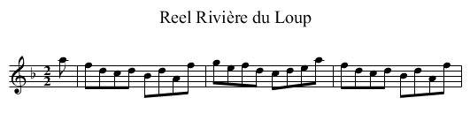 Reel Rivière du Loup - staff notation