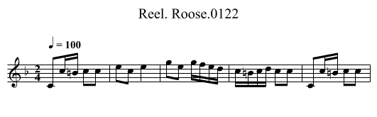 Reel. Roose.0122 - staff notation