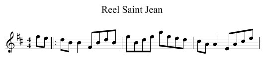 Reel Saint Jean - staff notation