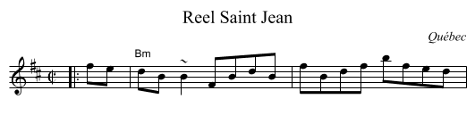Reel Saint Jean - staff notation