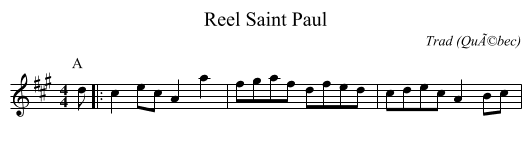 Reel Saint Paul - staff notation