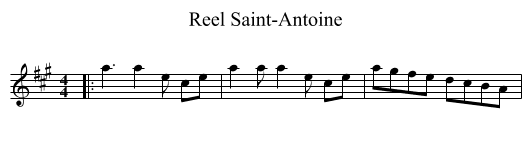 Reel Saint-Antoine - staff notation