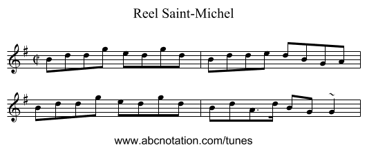 Reel Saint-Michel - staff notation