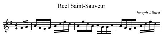 Reel Saint-Sauveur - staff notation