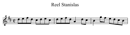 Reel Stanislas - staff notation