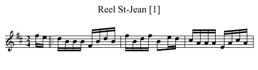 Reel St-Jean [1] - staff notation