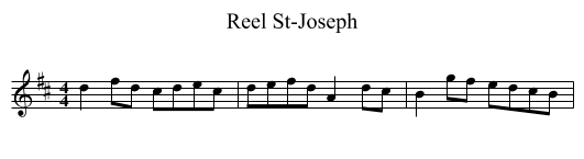 Reel St-Joseph - staff notation